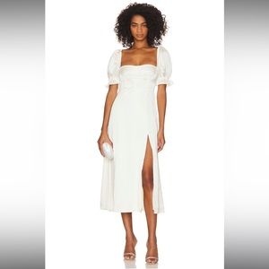 🎉LAST PIECE 🎉WE WORE WHAT Poplin Puff Sleeve Midi Dress